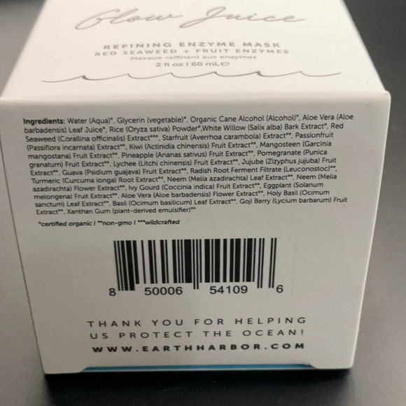 EARTH HARBOR GLOW JUICE REFINING ENZYME MASK (Full Size/2oz/NIB) - Picture 5 of 5